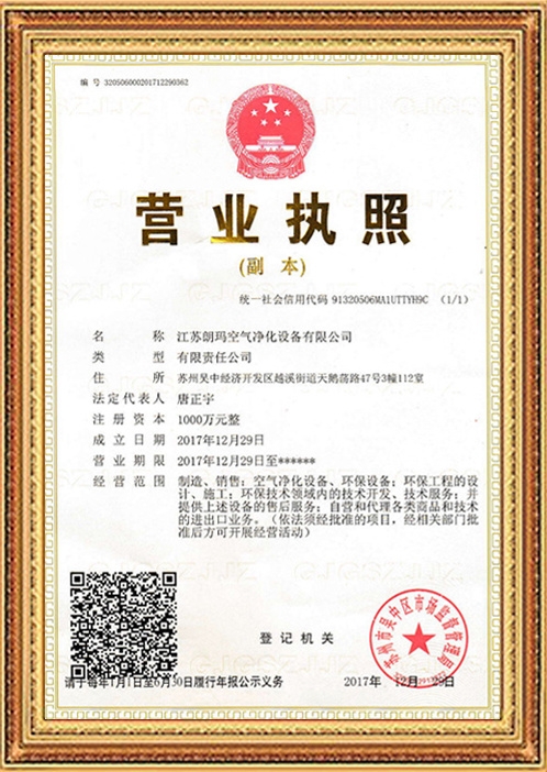 Jiangsu Nanmar Business License
